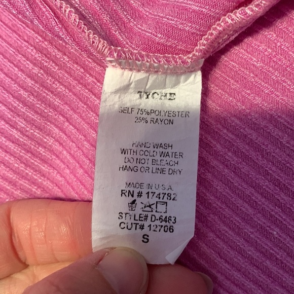 Vici Luna pink ribbed Spaghetti strap Maxi Dress side slit fitted small made USA - Picture 7 of 7